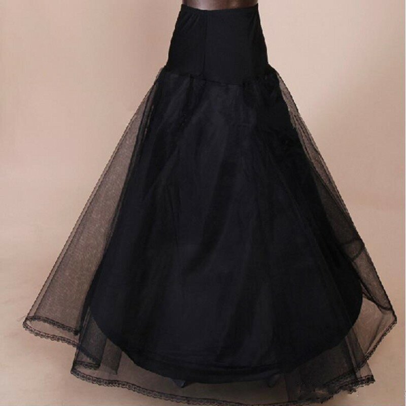 New Cheap Black And White Tulle Petticoat for A Line Wedding Dresses Underskirt jupon crinoline