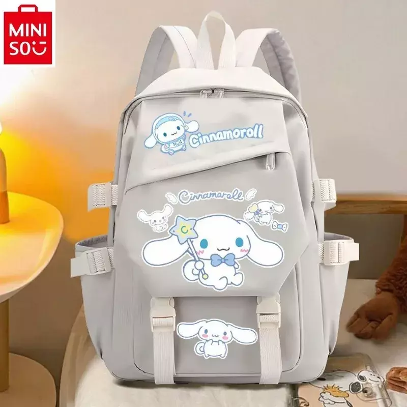 MINISO Sanrio Yuguigou mochila de estudante, mochila infantil simples e casual de grande capacidade, desenho animado novo, 2024