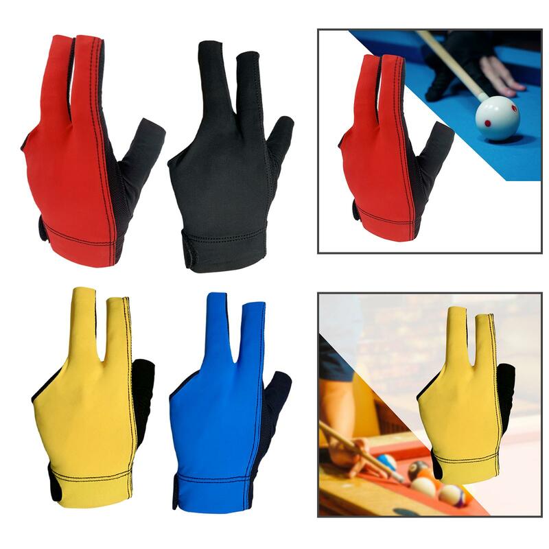 Trzy palce rękawice bilardowe Rękawice kij do snookera, elastyczne przenośne gra do gry wewnątrz oddzielne rękawice kij bilardowy rękawice