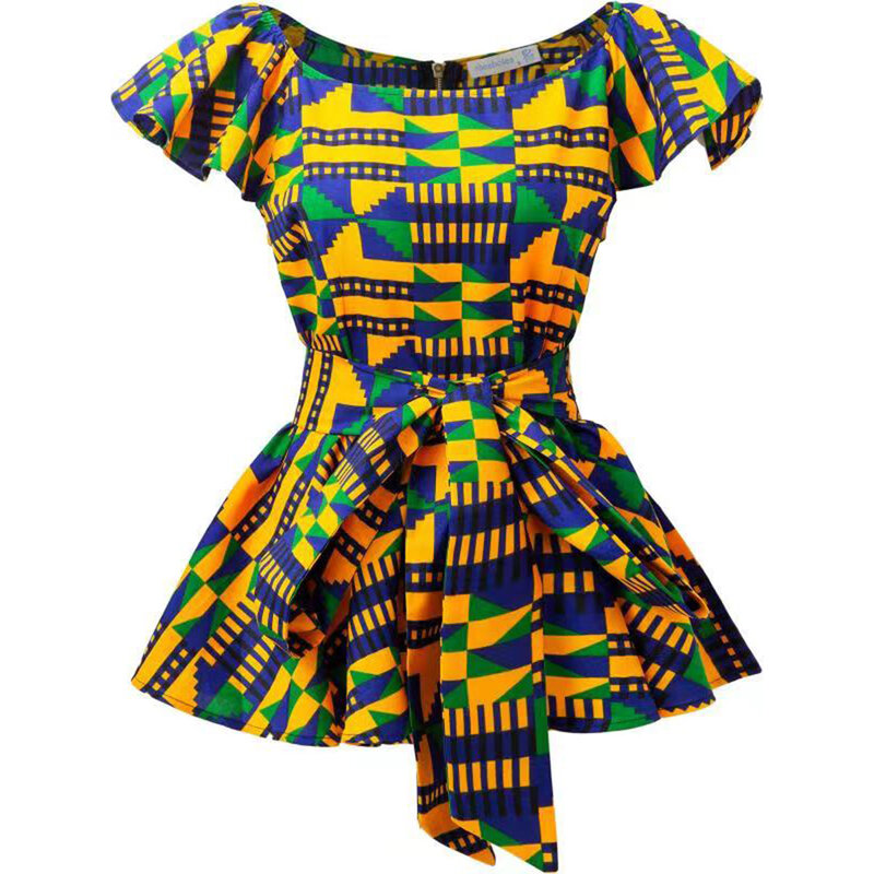 Blus wanita Afrika mode cetak lilin tradisional Afrika pakaian wanita cetak Ankara Afrika 2023 baju musim panas modis