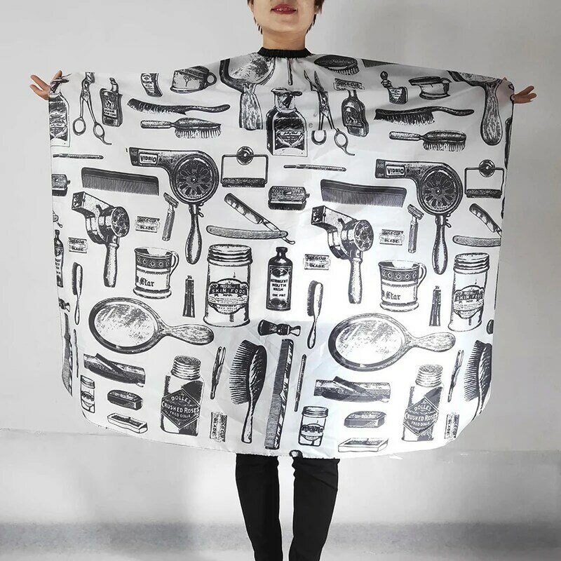 Black White Hairdressing Cape Professional Hair-Cut Barber Cloth Wrap Protect Gown Apron Waterproof Cutting Gown Hair Cloth Wrap