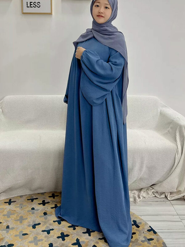 Vestido Longo Muçulmano Abaya para Mulheres, Crepe Ramadan, Eid Roupas Islâmicas Soltas, Vestidos de Oração, Robe Hijab, Dubai, Turco, Kaftan Modesto