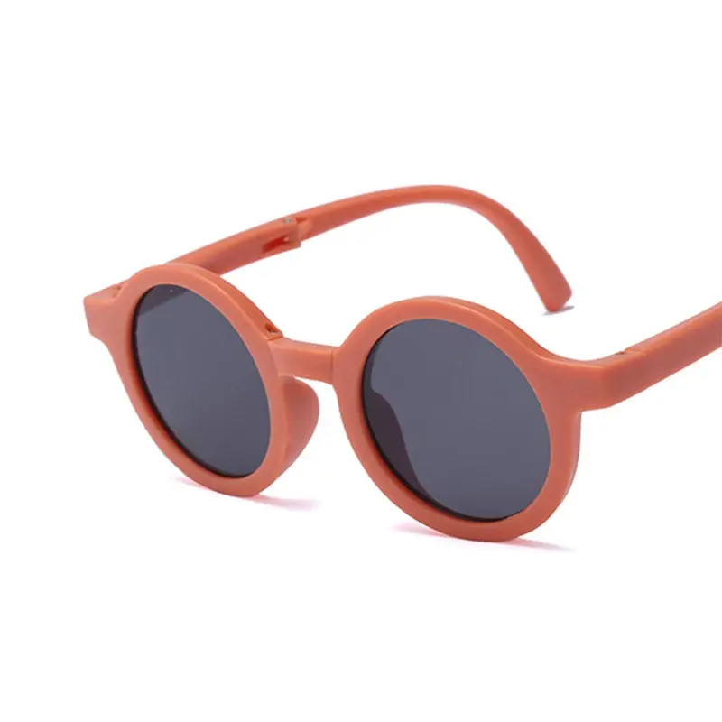 Gafas de sol plegables para niños y niñas, anteojos redondos para niños, gafas de calle, lindos tonos para bebés