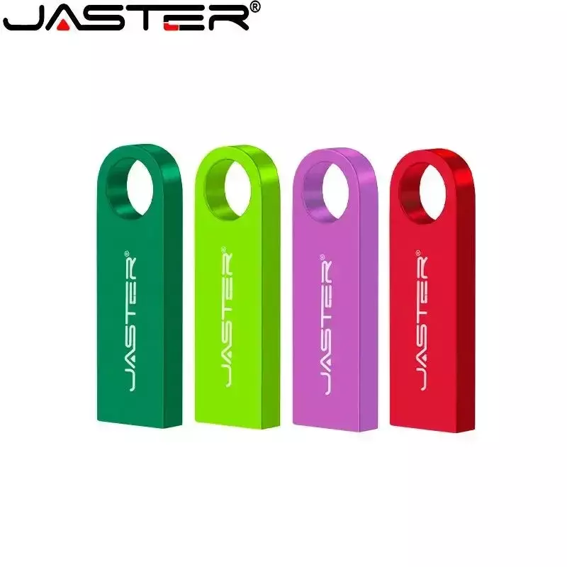JASTER Metal USB 2.0 Flash Drive 64GB 32GB Pen drive nero ad alta velocità 16GB Memory stick portachiavi gratuito U disk 8GB 4GB per Laptop
