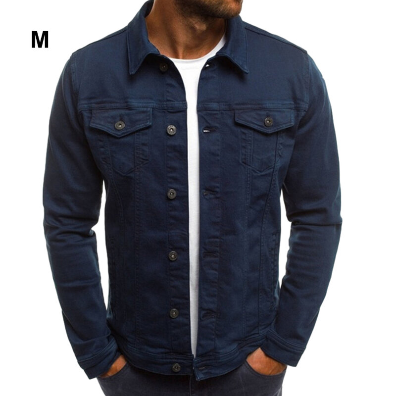 Jaquetas jeans leves e respiráveis para homens, poliéster, confortável, fácil de limpar, moda, outono