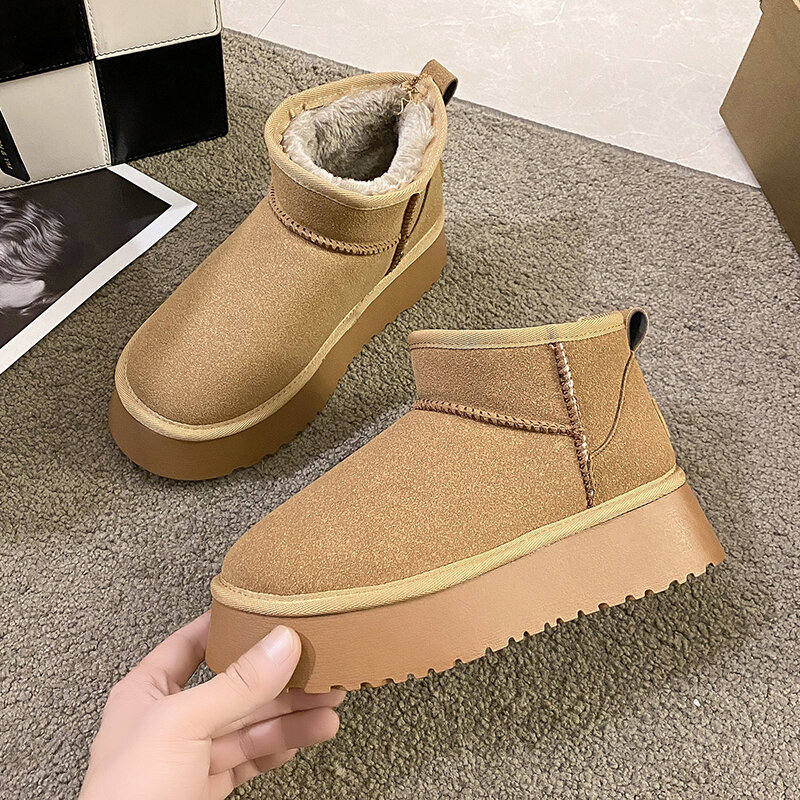 2022 novas botas de couro de camurça do chelsea botas de tornozelo apartamentos plataforma das senhoras sapatos casuais