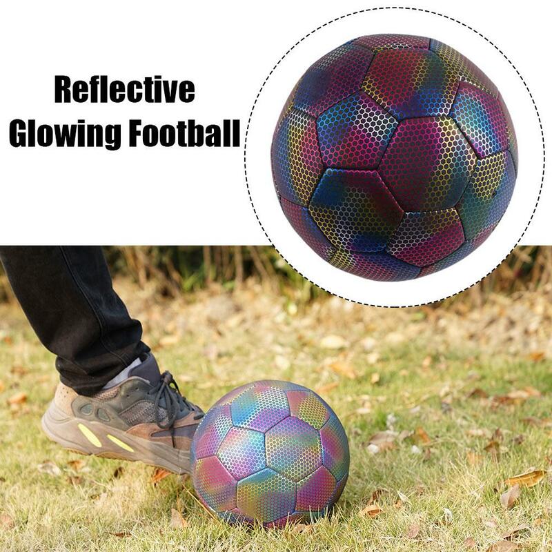 1 stücke leuchtende reflektierende Fußball Nacht glühende Fußbälle für Erwachsene Größe 4 5 Sport trainings bälle Fußball wettbewerb