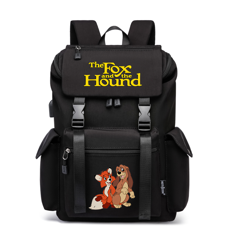  Fox and Hound School Bag USB Charging Large Capacity Bookbags Teenager Women Men Waterproof Laptop Travel Daily Backpack