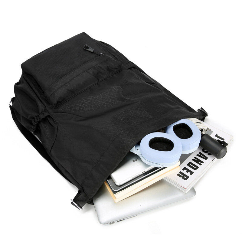 Träger loser Rucksack für Männer und Frauen mit einfarbiger Kordel tasche mit dunklem Muster und Fitness-Tasche mit großer Kapazität sind heiß verkauft