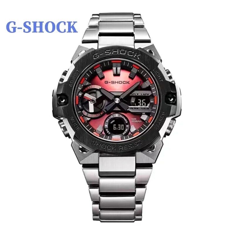 G-SHOCK nowy męski zegarek GST-B400 serce ze stali wielofunkcyjny sportowy odporny na wstrząsy podwójny wyświetlacz ze stali nierdzewnej męski zegarek kwarcowy