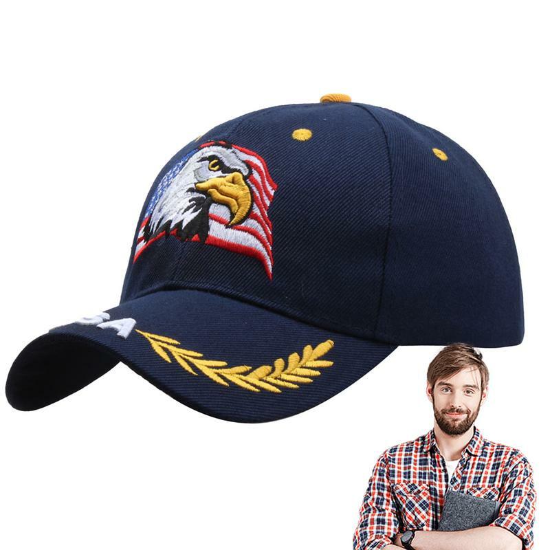 Vintage Trucker Hat Comfortable Eagle And Flag Duck Tongue Trucker Hat Adjustable Women's Baseball Golf Hats Outdoor Sports Caps