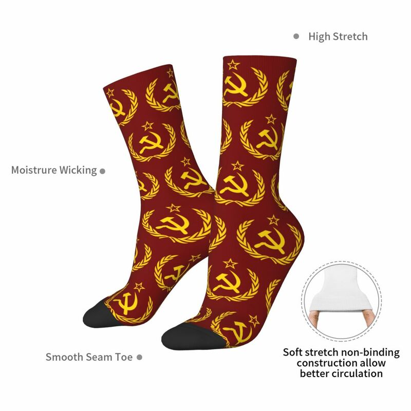Cccp Star-soviet-Union ussr ถุงเท้า Harajuku ถุงน่องคุณภาพสูงชุดถุงเท้ายาวทุกฤดูสำหรับของขวัญวันเกิด unisex