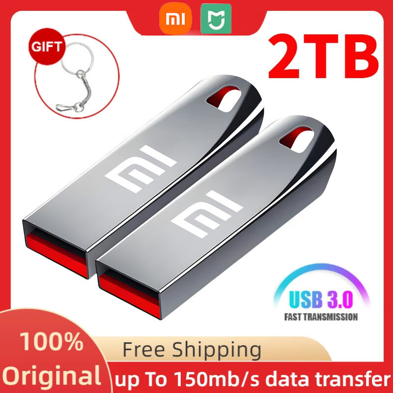 MIJIA Xiaomi USB 3.0 Pendrive 512GB 1TB 2TB Metal High Speed Flash Pen Drive Portable Waterproof U Disk Stick 2024 New