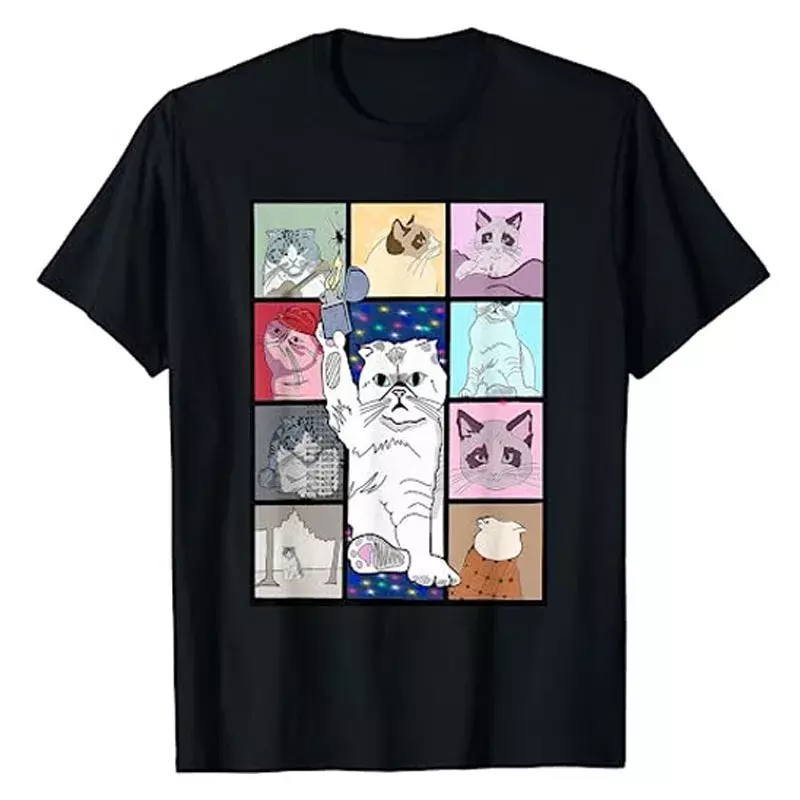 Karma é uma camiseta de gato, camiseta gráfica engraçada do amor da gatinha, roupas de concerto musical, moda feminina, roupas fofas de gatinho, ideia do presente