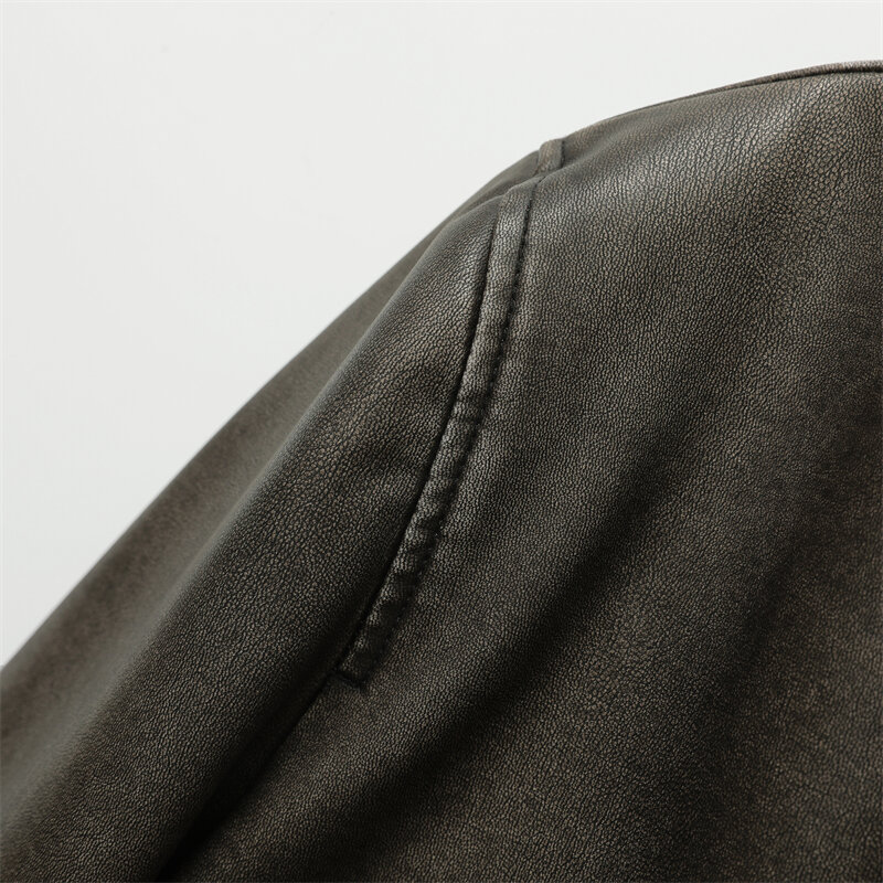 Новинка 2023, Женская винтажная куртка-бомбер ZVRI из искусственной кожи, женский стиль