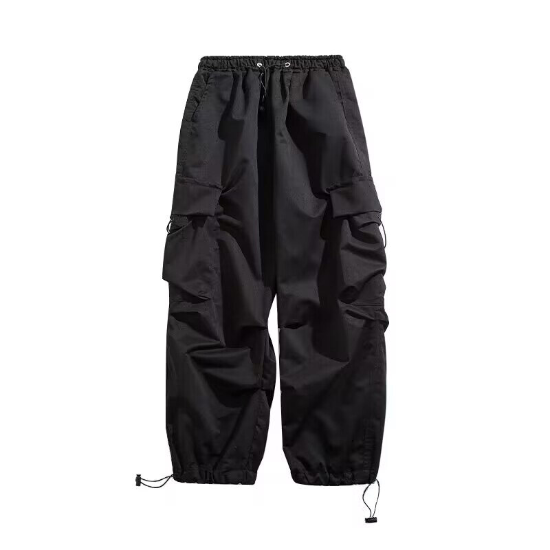 Pantaloni Cargo uomo Streetwear pantaloni Hip Hop elastico in vita Harem pantaloni alla caviglia pantaloni neri Harajuku tasca Casual donna