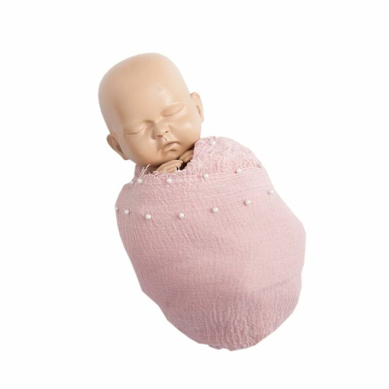 Stretch Neugeborenen Fotografie Requisiten Decke Bio-Baumwolle weiche Fotoshooting Requisiten Decke Wraps mit Perle bunt