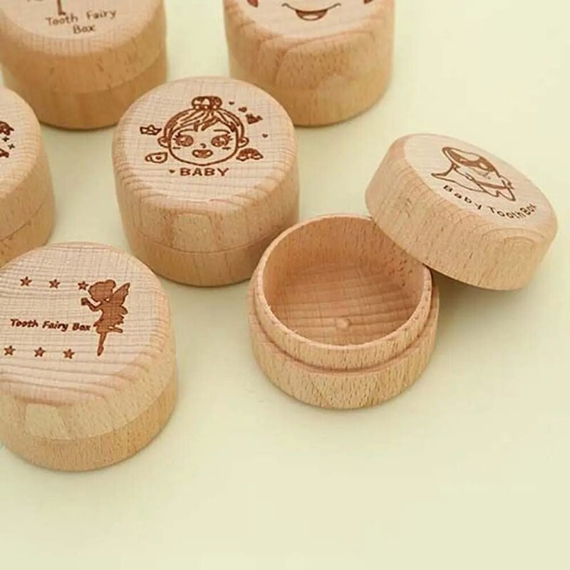 Деревянная деревянная коробка для детских зубов, детские зубы, коробка для хранения детских зубов