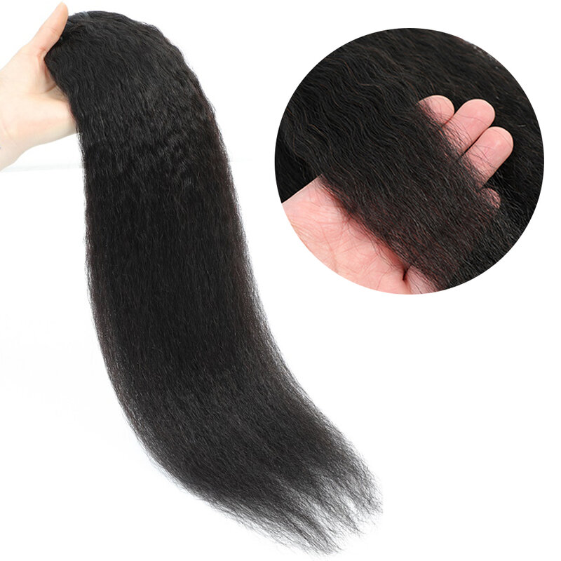 8-30 32 40 inci bundel rambut manusia keriting Brasil lurus ekstensi rambut manusia Remy 1/3 buah kain rambut manusia lurus Yaki