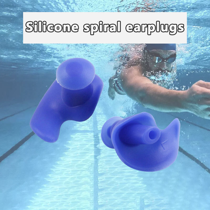 실리콘 휴대용 방수 소프트 귀마개, 내구성 귀마개, 클래식 섬세한 질감, 수영 액세서리, 1 쌍
