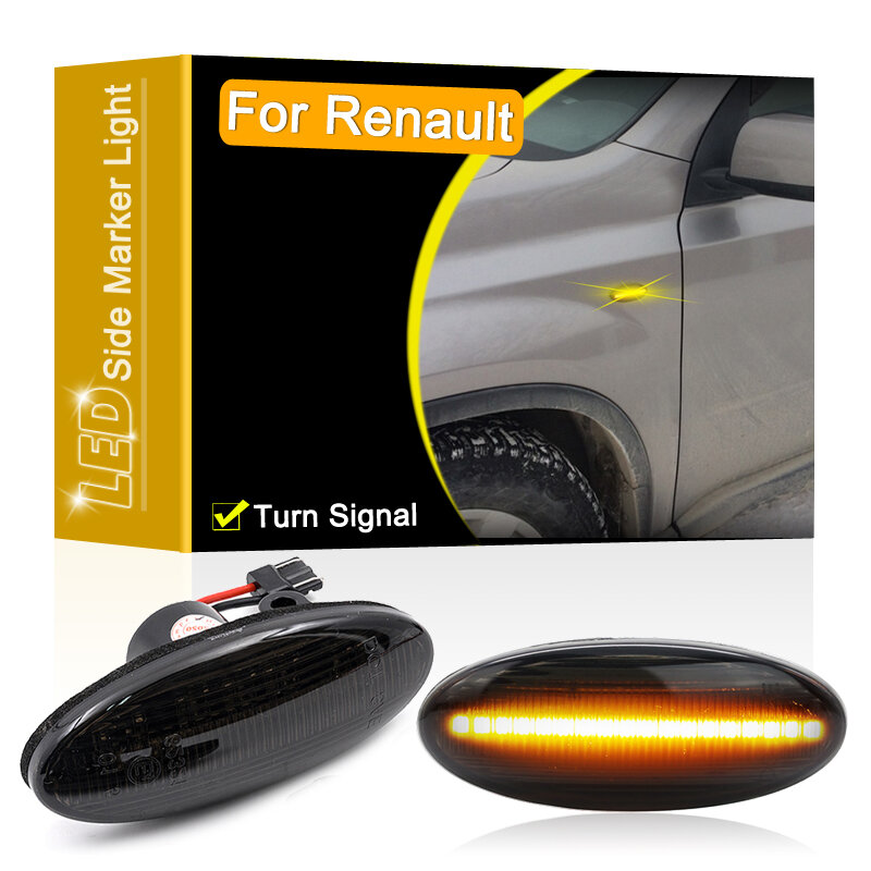 Geräucherte Objektiv Wasserdichte LED Seite Kotflügel Marker Lampe Blinker Licht Für Renault Koleos 2008-2011