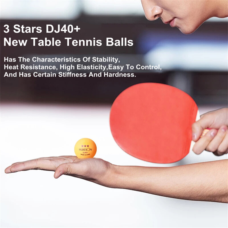 Huieson bola tenis meja DJ40 + 3 Bintang ABS, bahan baru bola tenis meja profesional, bola Ping Pong untuk latihan