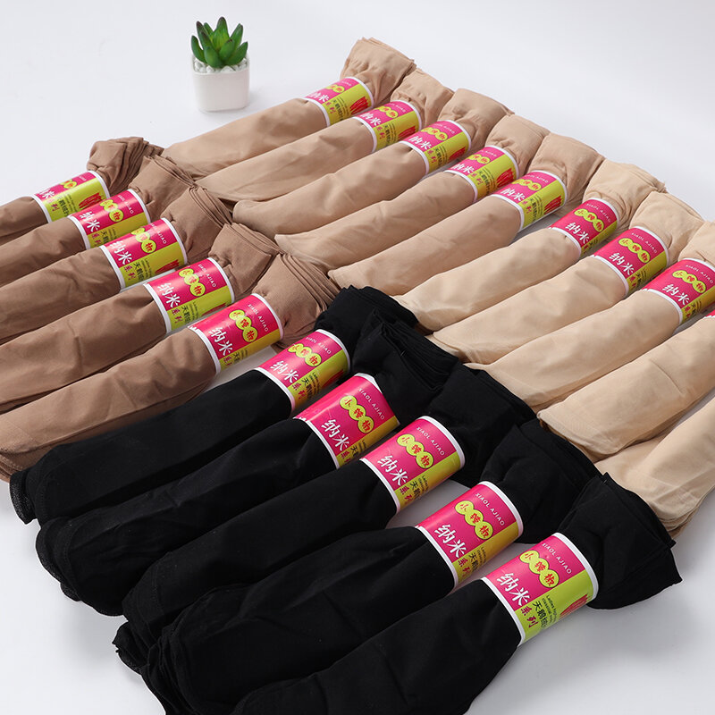 Calcetines transparentes ultrafinos para mujer, medias de alta calidad, elásticas, finas, de seda, tobilleras invisibles, 20 pares