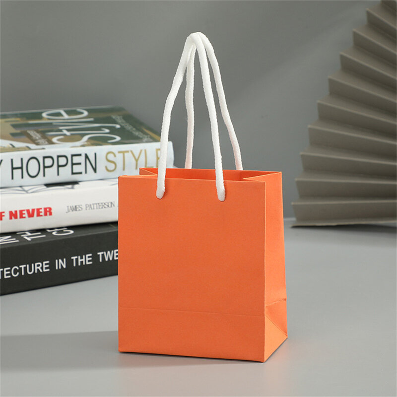 1 szt. Kolorowe torby papierowe ręczne torby papierowe prostokątny prezent worek na cukierki kolorowe torby na zakupy torby urodzinowe