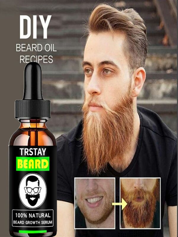 TRSTAY-aceite esencial para el crecimiento de la barba, aceite líquido para el crecimiento del cabello, mantenimiento del cabello, solución para el crecimiento del cabello del pecho y la barba, 10ml