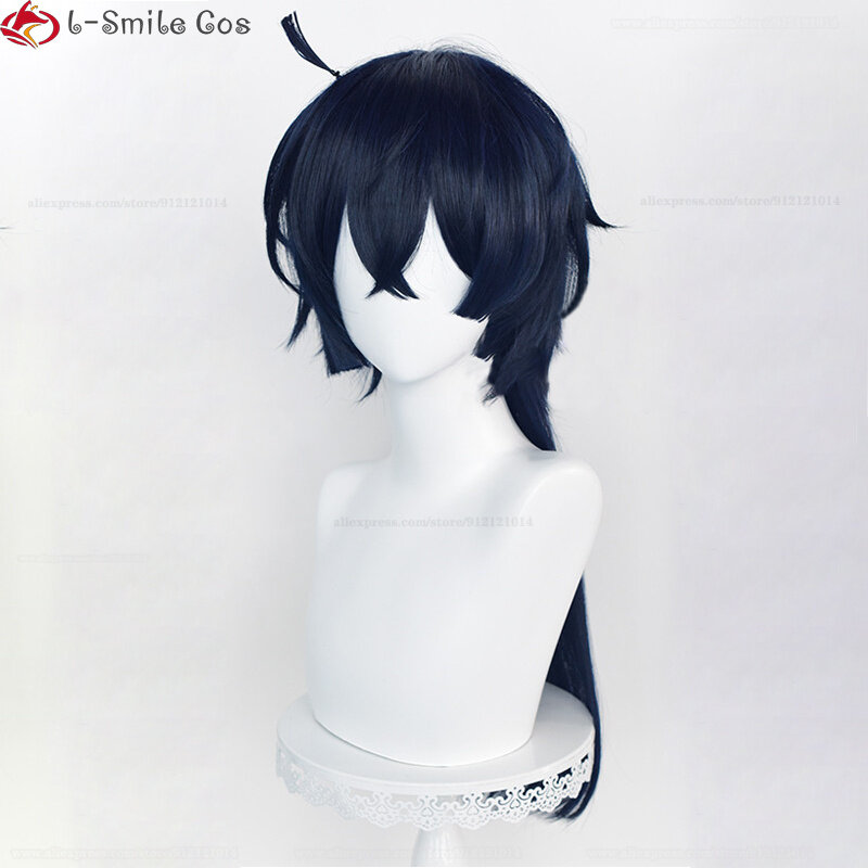 Anime  Cosplay Vanitas No Karte Wig 68cm Long Blue Black Heat Resistant Hair Wigs Earrings + Wig Cap