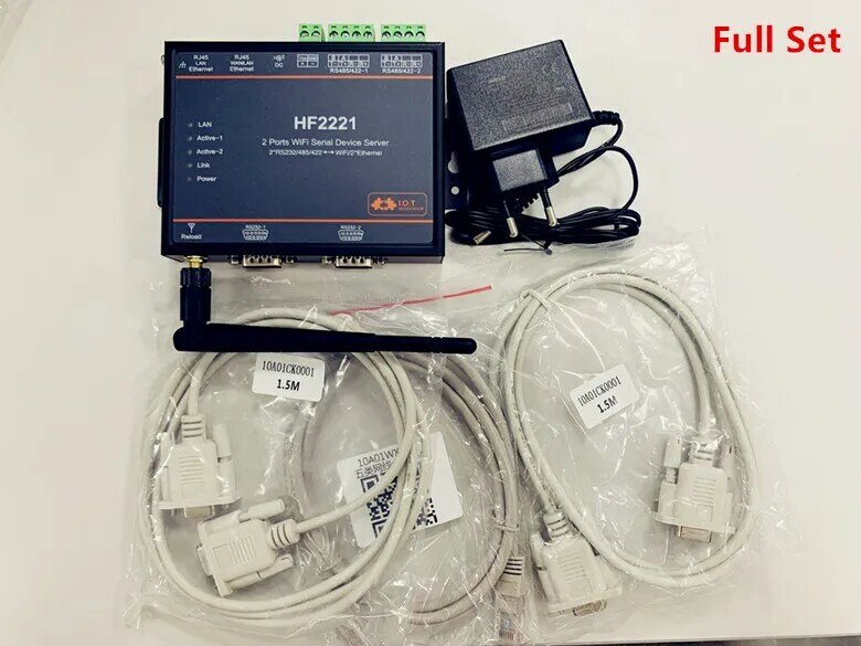 HF2221 Industrial Modbus 2Ports Serial Server RS232/RS485/RS422 to WiFi Ethernet Device automation control