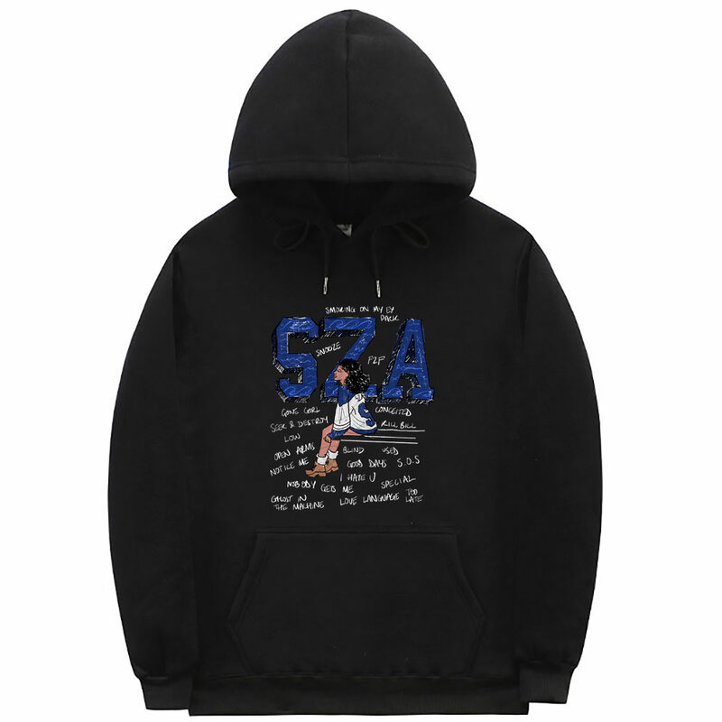 Rapper SZA SOS Hoodie cetak grafis Pria Wanita Fashion Sweatshirt ukuran besar pria kasual bulu Hoodie Unisex Hip Hop Pullover