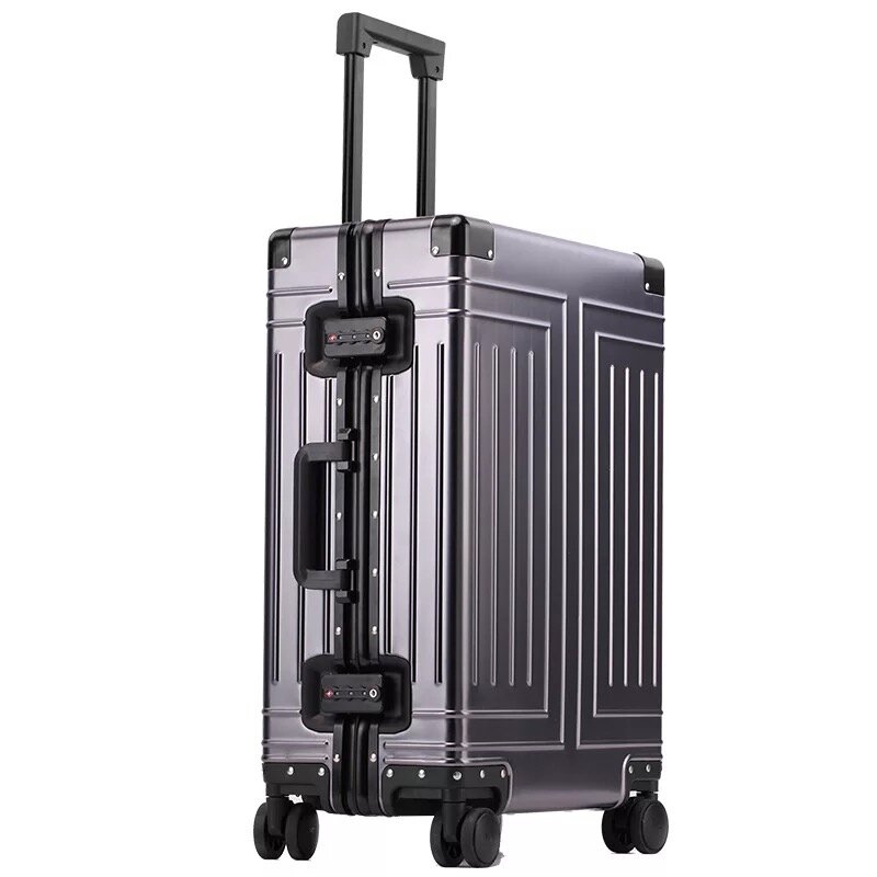 Equipaje de viaje de moda, rueda universal ins popular 20/24/26, maleta con ruedas a cuadros, maleta con contraseña de embarque de 20 pulgadas