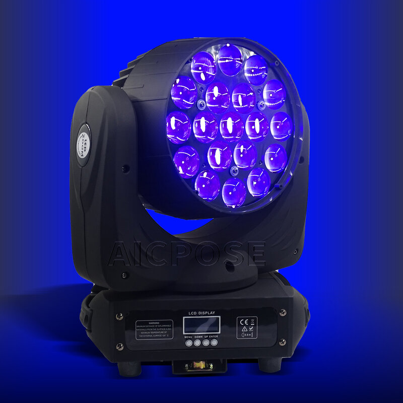 10 pz/lotto 19x15W RGBW 4 in 1 LED Moving Head Lamp Zoom Stage Spotlight controllo DMX DJ Disco Stage Event Show Lighting