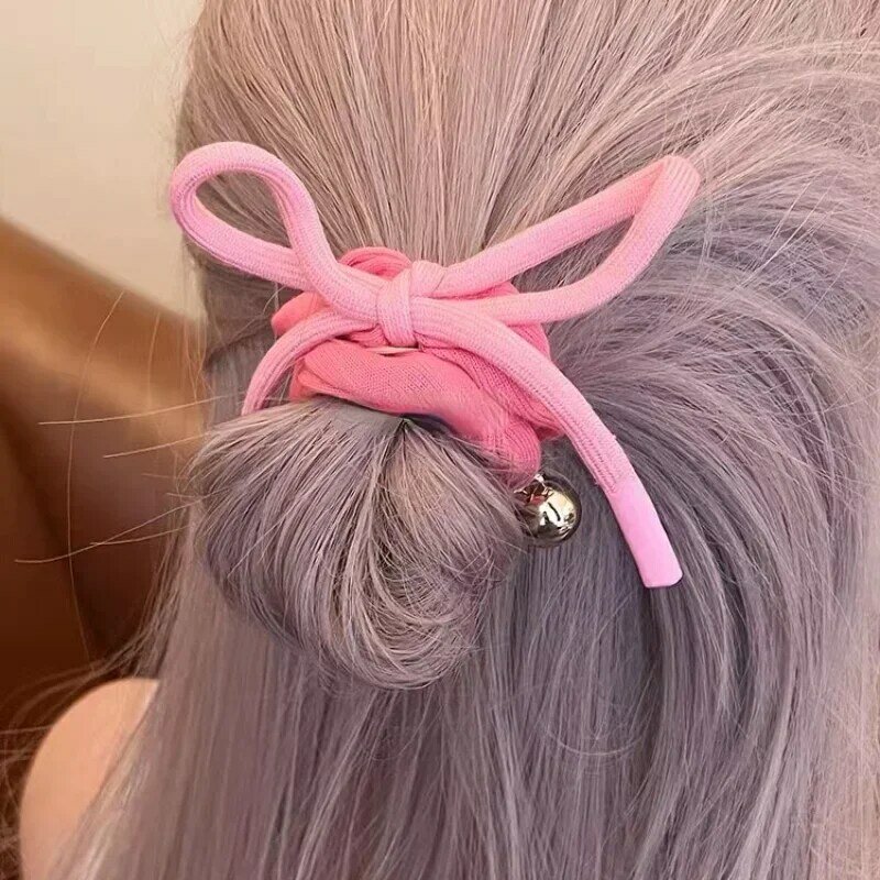 Koreanische Sommer Bowknot elastische Haar gummis Haars chleife Charme Haars eil elegante Schachtel halm Krawatten Haarschmuck für Frauen Kopf bedeckung