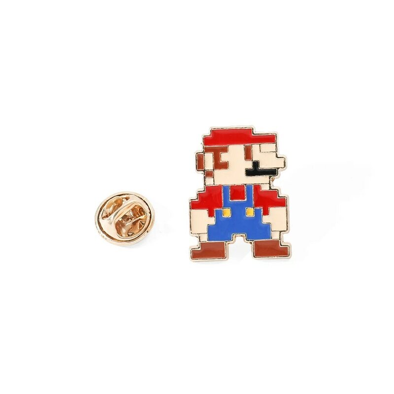 Jogo clássico Super Mario Broches, Anime dos desenhos animados, alfinetes de lapela de esmalte, emblemas bonitos do Mario para mochila, acessórios para cosplay