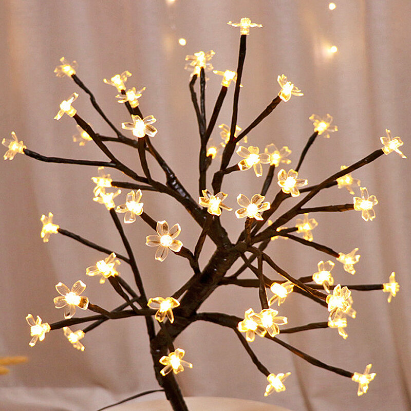 LED 벚꽃 꽃 가지 조명 램프, 키 큰 꽃병 필러 나뭇 가지 조명, 크리스마스 웨딩 장식 조명, 20 전구