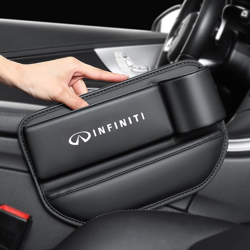 Leather Car Seat Crevice Storage Box For Infiniti FX35 Q50 Q30 ESQ QX50 QX60 QX70 EX JX35 Seat Organizer Gap Slit Filler Holder