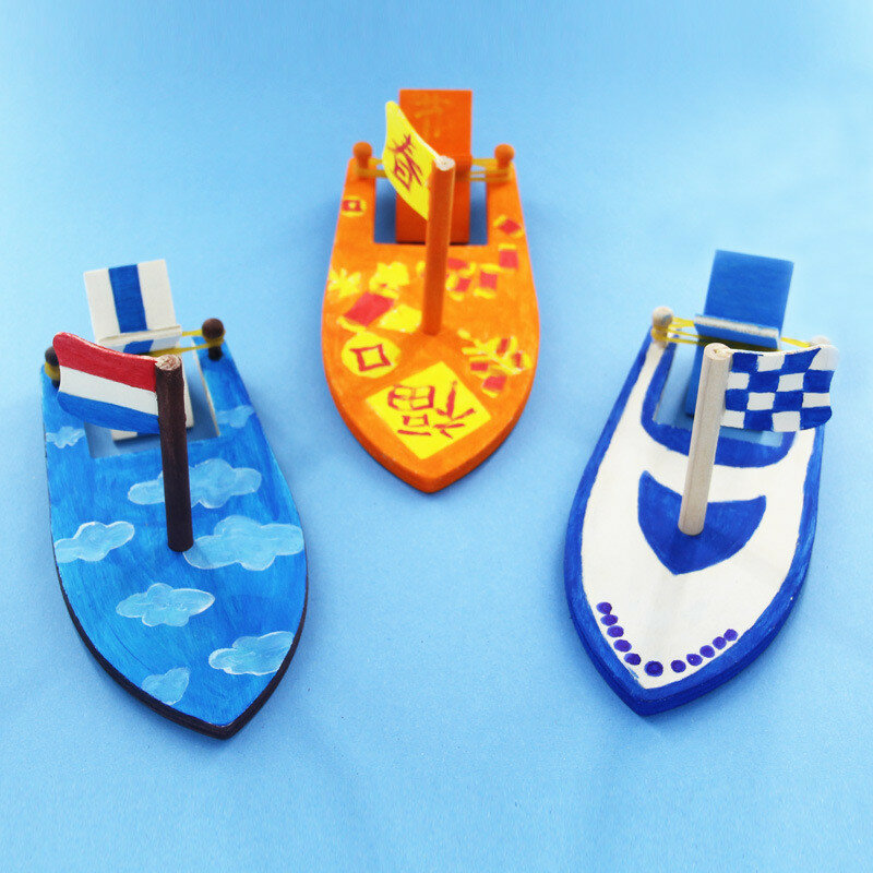 2Pcs Blank Wooden Sailboat DIY Toys Painted Boat Model Painting Graffiti Filling Coloring Handmade Material Art Crafts Kids Toys