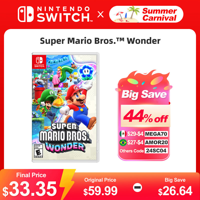Super Mario Bros. Wonder jogos nintendo switch, de Jogo Físico Oficial para Nintendo Switch, Nintendo Switch, OLED Lite, Original, Recurso de Ação, Ofertas