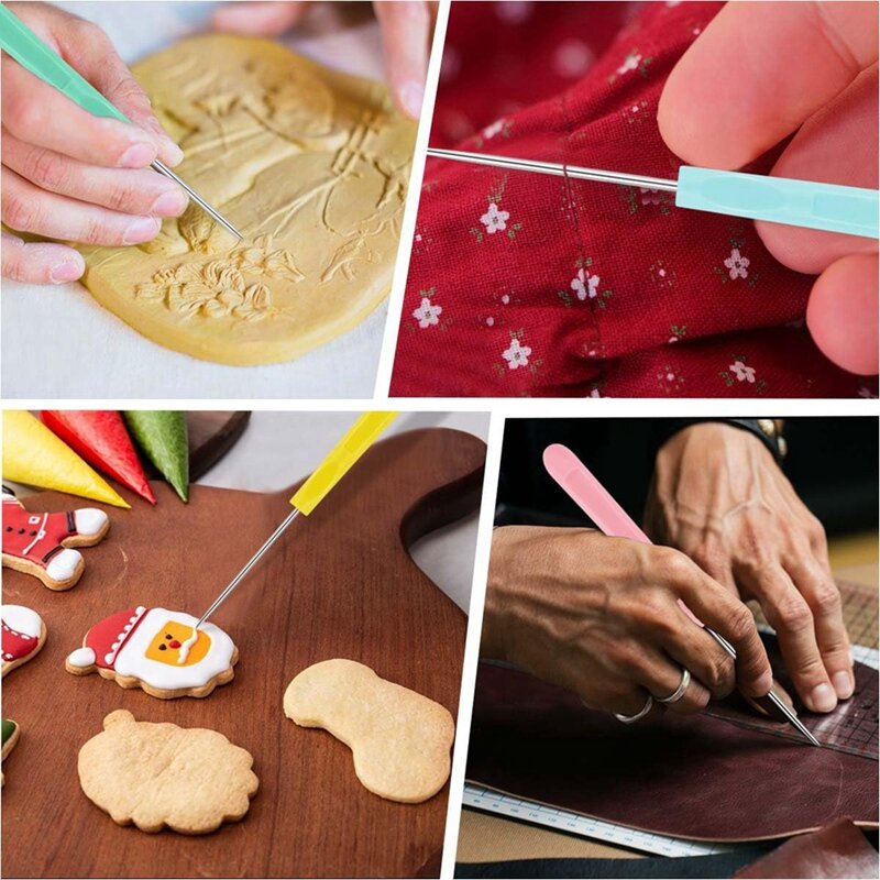 Cookie Decoration Scribe Levert Icing Scribe Tool Voor Cake Diy Ambachtelijke Leren Priem Gereedschap Naaien (12 Stuks)