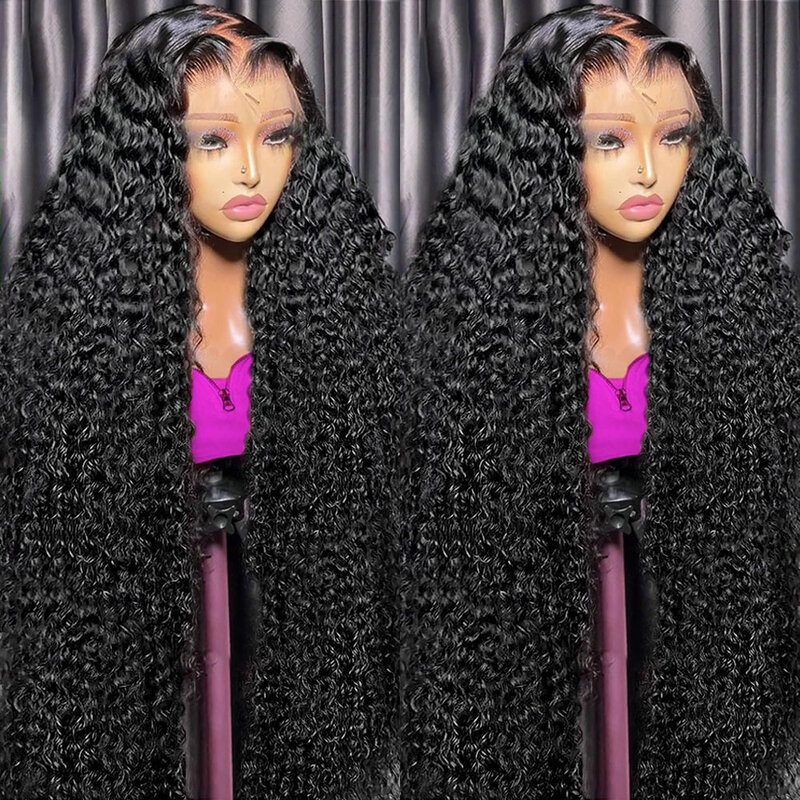 30 38Inch Deep Wave Frontal Wig 13x4 13x6 HD Lace Frontal Human Hair Wigs Curly Human Hair Lace Frontal Wigs For Women on Sale