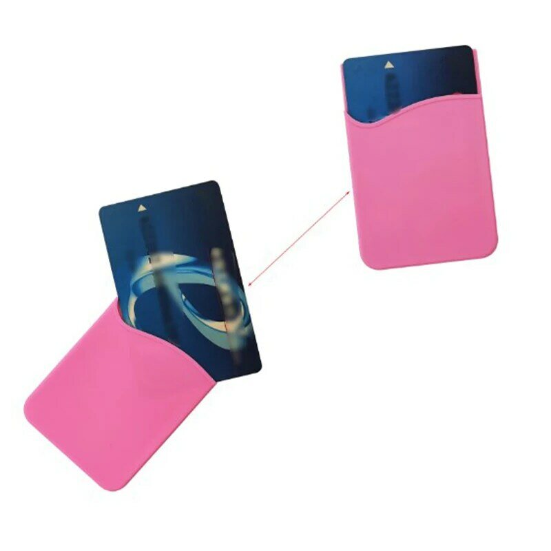 실리콘 지갑 케이스 접착 포켓 스티커, 범용 신용 ID 카드홀더, 새로운 패션 휴대폰 액세서리