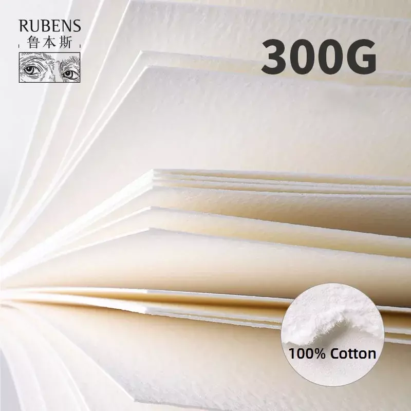Paul Rubens Watercolor Paper Sketchbook 100% Cotton 300gsm 20 Sheets High Absorption Cold Pressed Painting Book Art Supplies