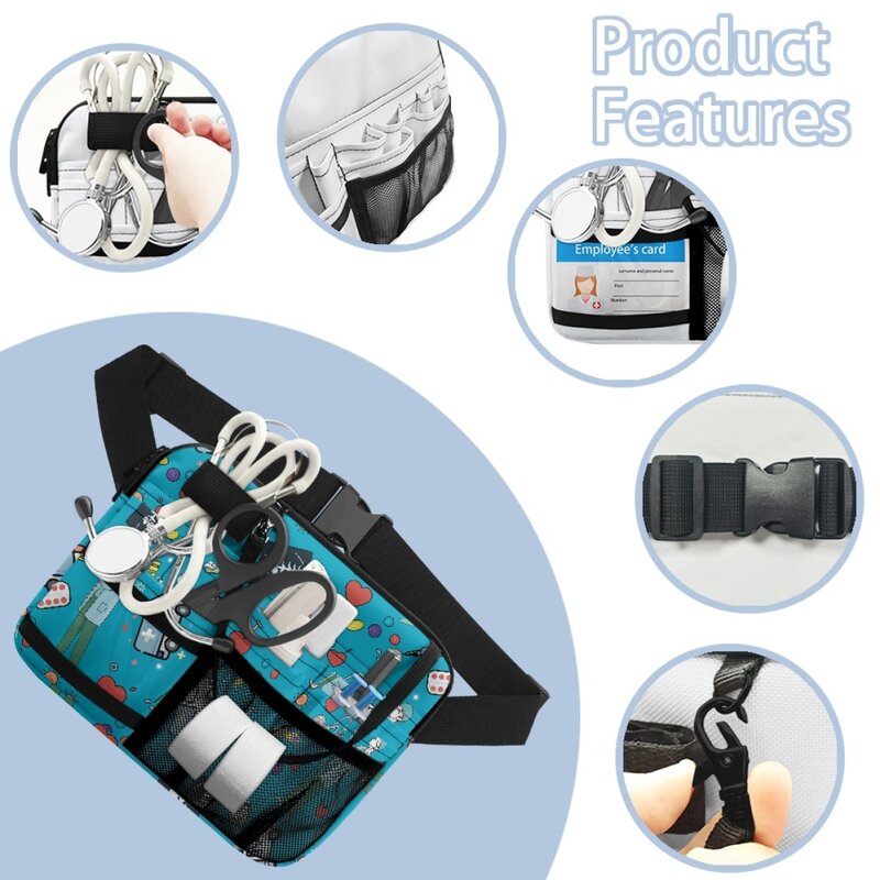 New Nurse Organizer Belt Bags Fanny Pack Medical Doctor Cartoon Design Waist Bag For Stethoscope Medicine Bandage Storage Pouch