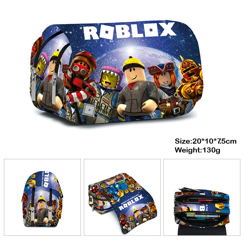 Roblox 게임 주변기기 이중 레이어 플랩 연필 가방, 2 차원 어린이 연필 가방, 한국 문구 가방, 신제품