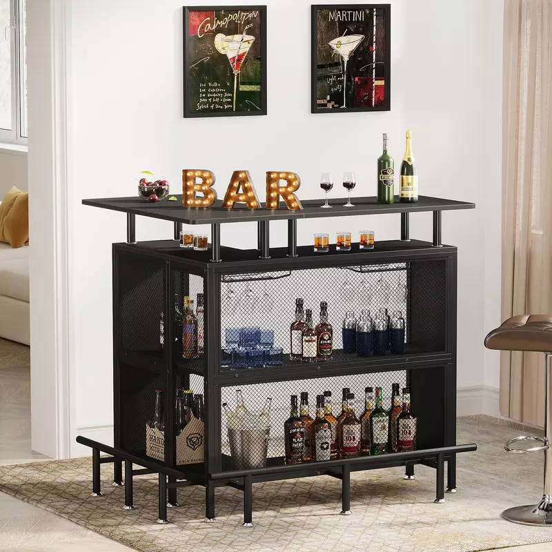 خزانة طاولة الخمور الصغيرة ، وحدة بار المنزل ، Tribesign