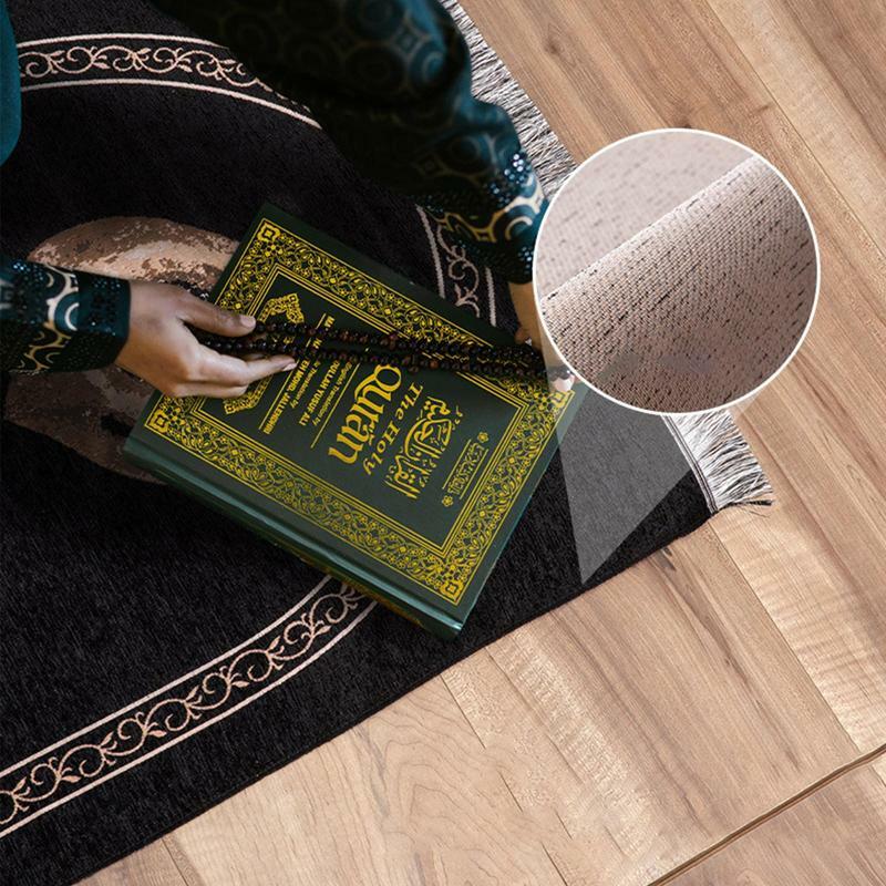 Manta de adoración Eid, alfombrillas de oración portátiles, alfombrillas de adoración antideslizantes, suaves y portátiles, alfombras de suelo con patrón Vintage, adorno de fiesta