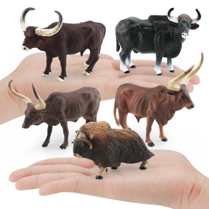 Cow Figurine ของเล่นจำลองสัตว์ Figurines จริงวัวรุ่นวัวรุ่น Mini Christmas Party Deco สำหรับเด็ก