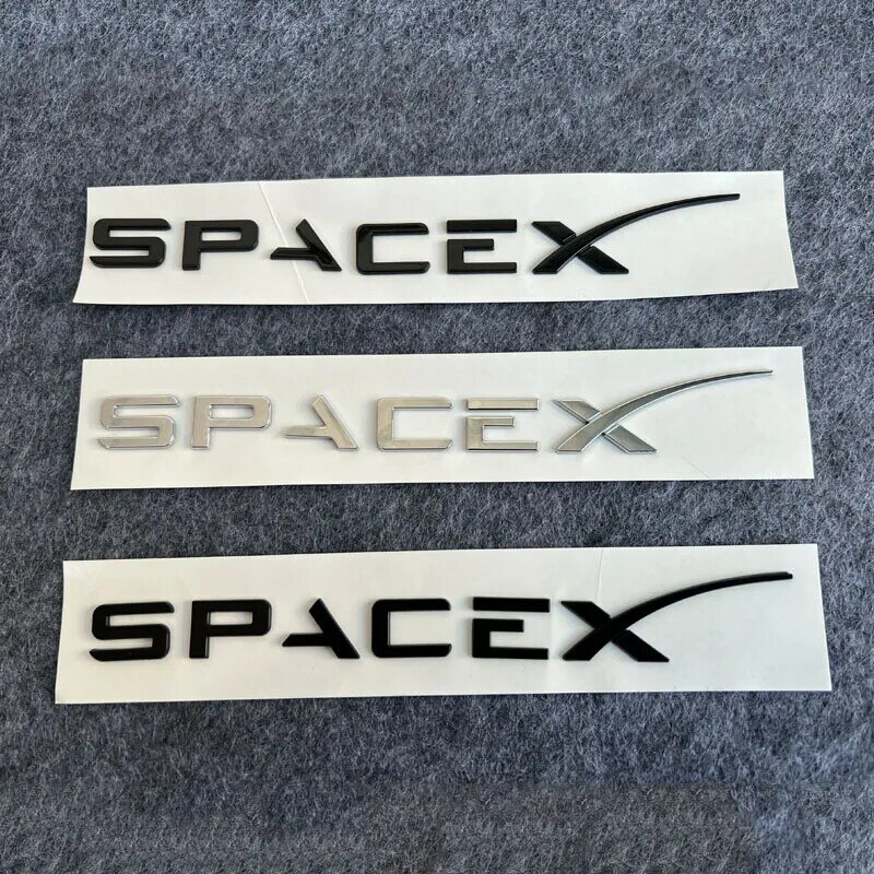 SPACEX-Autocollants de lettres ABS 3D pour les placements, hayon arrière, emblème de coffre, insigne de voiture, décalcomanie pour modèle 3, Y, X, S